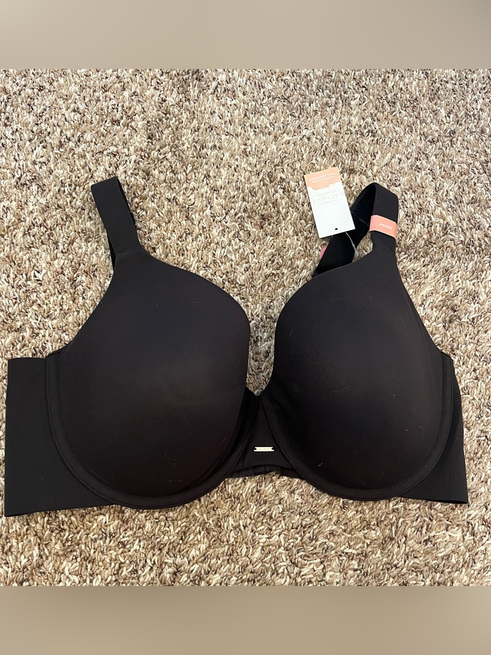 Cacique T-Shirt Bra 40DDD Black Underwired Lightly Lined Full Coverage Luxe